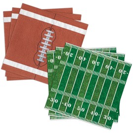 NatNarr 100 Pcs Football Cocktail Napkins Disposable Football Party Decorations 2 Styles Football Napkins Football Theme Party Napkins for Tailgate Party Decorations, Sport Events