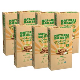 Nature's Bakery Nature’s Bakery Oatmeal Crumble Bars, Apple, Real Fruit, Vegan, Non-GMO, Breakfast bar, 7 boxes with 12 twin packs