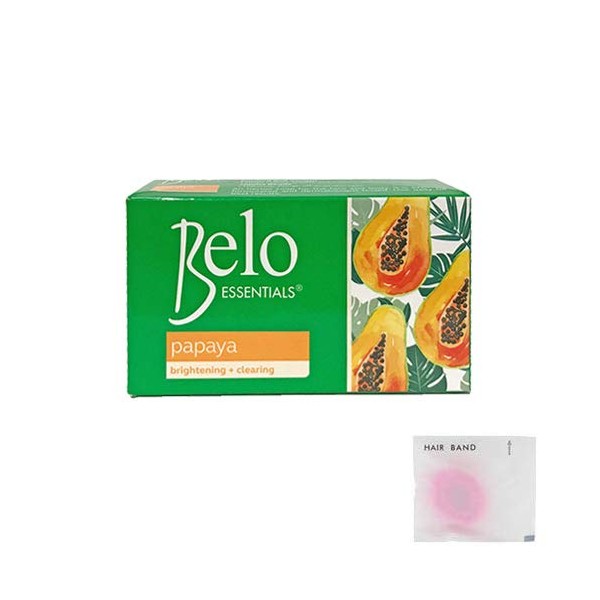 Belo Papaya Soap 2.3 oz (65 g) Belo Papaya Soap x 1 pc + Hair Rubber (Color is random) Set