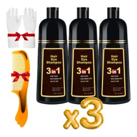 Shampoo Tinte Instantáneo Cubre Canas Natural Jengibre 3pzs                                                                                           
