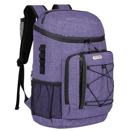 Backpack Coolers Insulated Leak Proof 30 Cans, Soft Sided Insulated Cooler Bags Ice Chest Backpack for Beach Travel Camping,ice mule coolers, with Reusable Ice Packs, Lunch Bag - Color: Purple, Free Gift: Includes four free portable ice packs