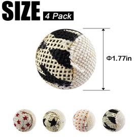 TTcat Canvas Cat Toys Balls, Cat Toys for Indoor Cats, Interactive Cat Chew Toys for Cat Kitty Kitten,4 Pack