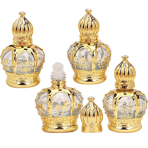 Elegauit Essential Oil Roller Bottles, 15ml 4 Pack Mini Glass