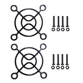 Easycargo 40mm Fan Grill/Guard with Screws + Nuts (Black 2-Pack)