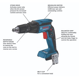 BOSCH GTB18V-45N 18V Brushless 1/4 In. Hex Screwgun (Bare Tool)
