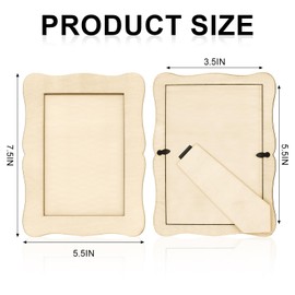 RYKOMO 6 PCS DIY Wood Picture Frames Unfinished Solid Wood Photo Picture Frames for 4 x 6 in Photos, Standing Wooden Photo Frames for Crafts Wood, DIY Painting, Arts Projects (Lace Rectangle)