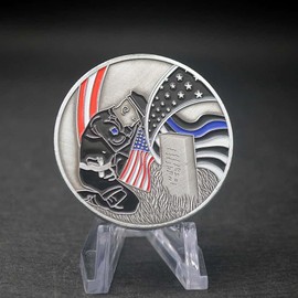US Flags Challenge Coin Police Officers Thin Blue Line Prayer Coin
