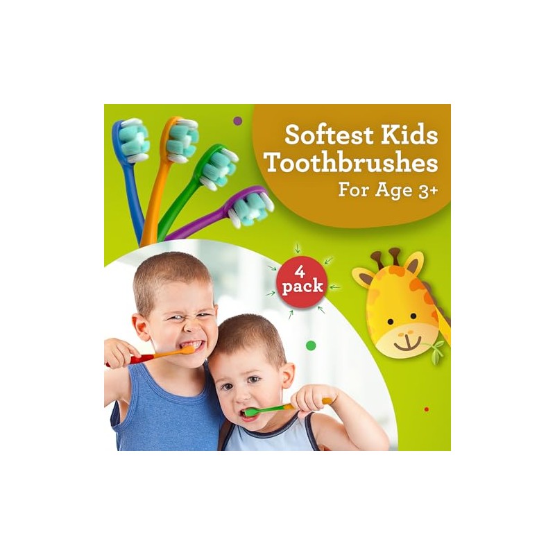 GuruNanda Butter On Gums - Cepillo dental para niños, paquete