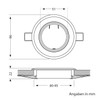 ledscom.de Fabi Ceiling Mounting Frame Round Pivoting Gold Shiny Pack