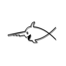#A4596 Christian Sawfish Marine Submarine Sticker 10 x 4 cm
