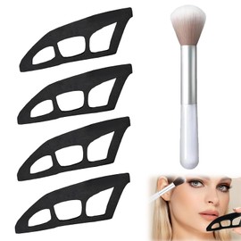 Lidschatten Schablone, 4PCS Smokey Eyes Schablone mit Bürste, Wiederverwendbar Lidschatten Schablone Augen, Schnelles Lidschatten Applikator, Makeup Tool for Makeup Lovers And Beginners, Quick Make-Up
