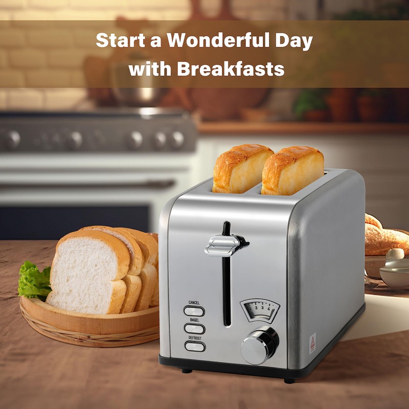 YSSOA 2-Slice Toaster with Extra Wide Slot & Removable Crumb
