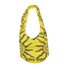Mandala Crafts Hippie Bag - Boho Bag - Hobo Purse - Indie Style - Yellow, Large
