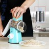 Manual Rotary Cheese Grater - Round Mandoline Slicer with Strong