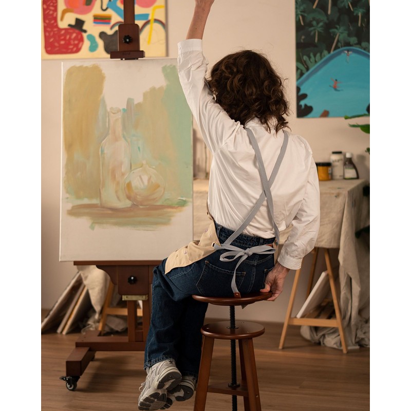 DJAR Wooden Drafting Stool, Beech Wood, Artist Stool Chair with