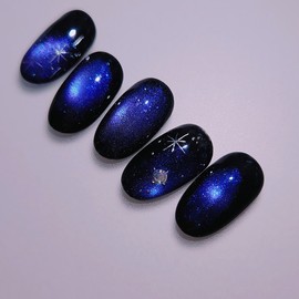 Midnight Handmade Nail Tips - Almond Midi / 미드나잇 수제네일팁 - 아몬드미디