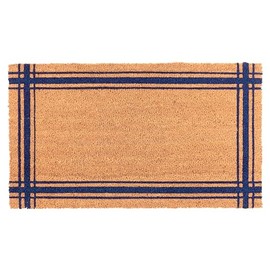 KAF Home - Felpudo de fibra de coco, resistente, resistente a la intemperie, respaldo de PVC antideslizante, uso en interiores y exteriores, color azu