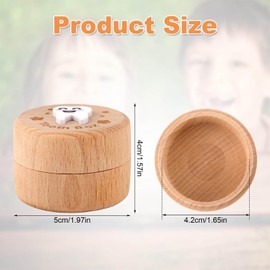 FEISHIONG 3D Carved Tooth Fairy Box,Wood Tooth Storage Box for Lost Teeth Container Cute Tooth Holder for Boys Girls Kids Birthday Tooth Fairy Gift