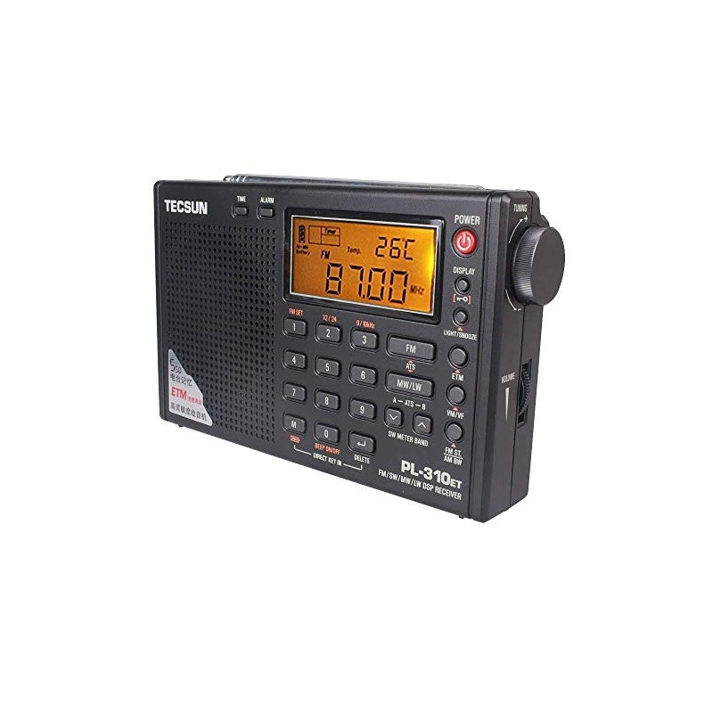 Tecsun PL-310ET Fully Featured Pocket Size Radio Black