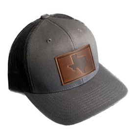 Ox & Pine Handmade Texas Patch Trucker Style Hat. Customizable. (Navy/White, Charcoal, or Green/Khaki) (State of Texas, Navy/White, Cafe) (State of Texas, Charcoal, Nut Brown)