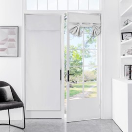 Meider Door Curtains for Door Window, French Door Curtains for Privacy, Easy Installed Tricia Door Panels,Front Door Sidelight Curtain Tie up Shade, Washable Curtain 1 Panel (White, 25 * 70(Inch))