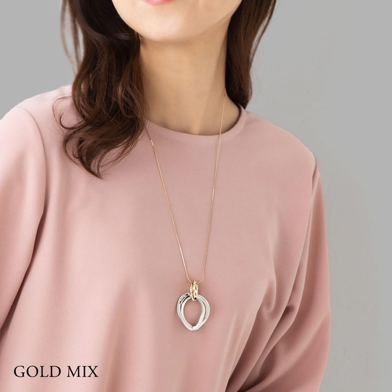 Jewel VOX Necklace, Nickel-Free, Oval, Long Necklace, Metal Allergy-Friendly, Stylish,