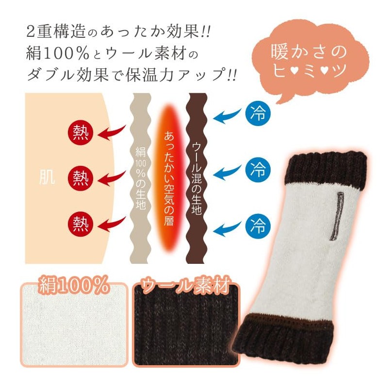 M&M Socks Arm Warmer, Silk, Made in Japan, Interior, Hand