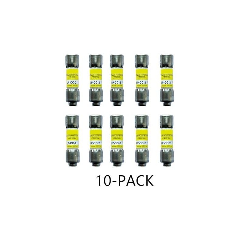 10-Pack New LP-CC-2 LP-CC-2A LP-CC 2A 600Vac Time Delay Fuse