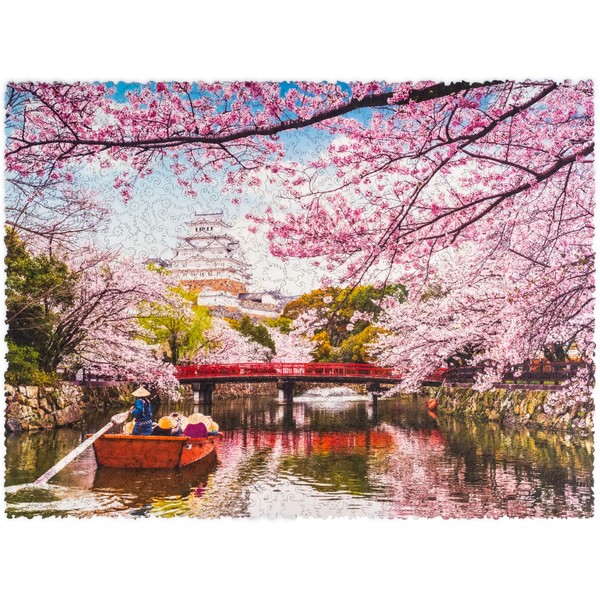 WOOSAIC Wooden Jigsaw Puzzles - Nature Sakura, 1000 Pieces, 23.6" x 17.3", Beautiful Gift Package, Unique Shape Best Gift for Adults and Kids