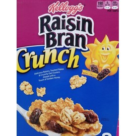 Kellogg's RAISIN BRAN CRUNCH CEREAL (TWO SEALED BAGS, 42.0 oz BOX) KELLOGG'S