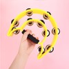 HLMOptimo Double Row Tambourine, Half-Moon Musical Tambourine Hand Held for