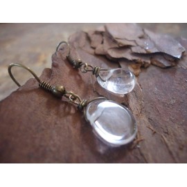 Mountain Crystal & Bronze Vintage Earrings