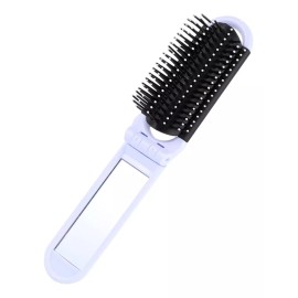 Maíz Mini Cepillo Cabello + Espejo Plegable Portatil Bolsillo