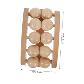 FRCOLOR Wooden Dual Row Bead for Back Muscle Relaxation Manual Massage Tool for Home Office Travel Compact and Portable Design