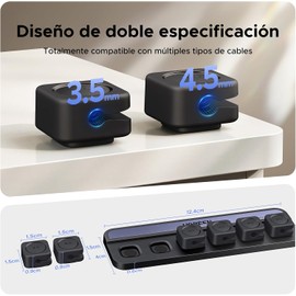 UGREEN 6 Pcs Organizador de Cables Magnéticos, Soporte de Clips de Cable Magnético para Escritorio, Clip de Silicona con Imán Potente, 2 Tamaños, Compatible con Mesitas de Noche/Oficina/Cocina