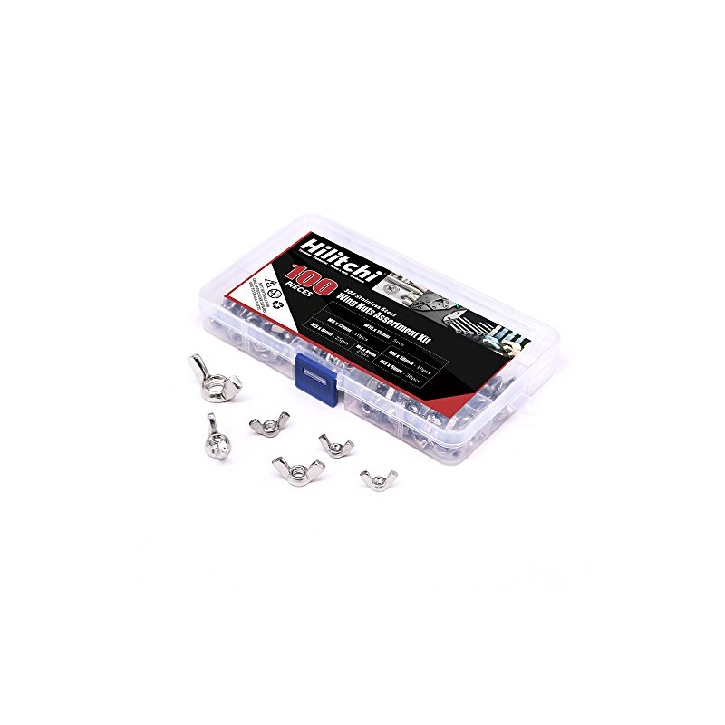 Hilitchi - Juego de 100 tuercas de mariposa M3 M4