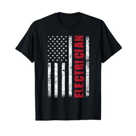 Electrician - USA Flag Lineman Electrical Worker Repairmen T-Shirt