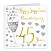 Hunts England - 45th Wedding Anniversary Card - Happy Sapphire