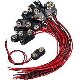 BBTO 9v Battery Connector 9v Battery Connector Clip Long Cable Connection Hard Plastic Shell for Student Experiments, DIY Projects, and Electronic Equipment (L Tape,120 Pack)