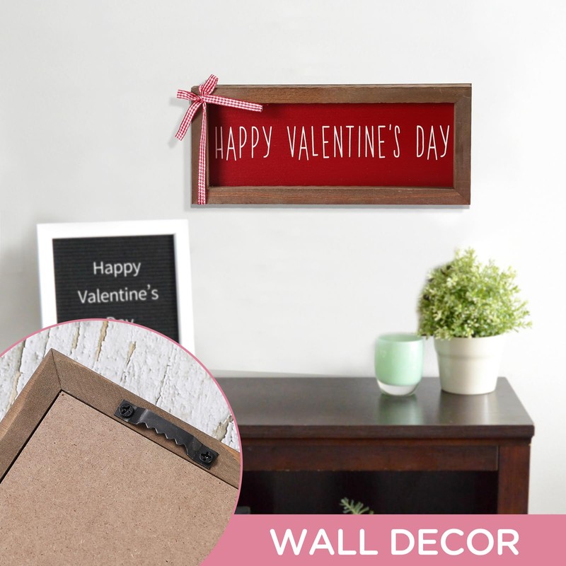 Valentines Day Decorations-Happy Valentines Day Tabletop Sign -Wooden Farmhouse Sign