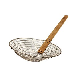 Thunder Group SLSKR014GV Galvanized Bamboo Handled Skimmer, 14-Inch, Coarse Mesh