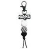 Lemua Black Mom Keychain Silicone Beaded Mama Keychain Checkered Accessories
