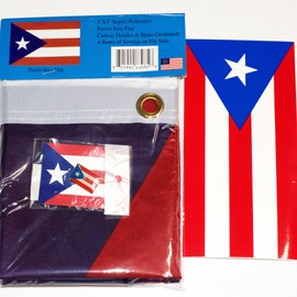 Puerto Rico Rican Country Flag 3x5 Decal Pin Package