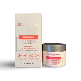 SpaScriptions Crema Reafirmante Antiarrugas Para El Cuello - Péptidos Y Ácido Hialurónico (Suaviza, Reafirma E Hidrata) 1,7 Fl Oz, 50 Ml