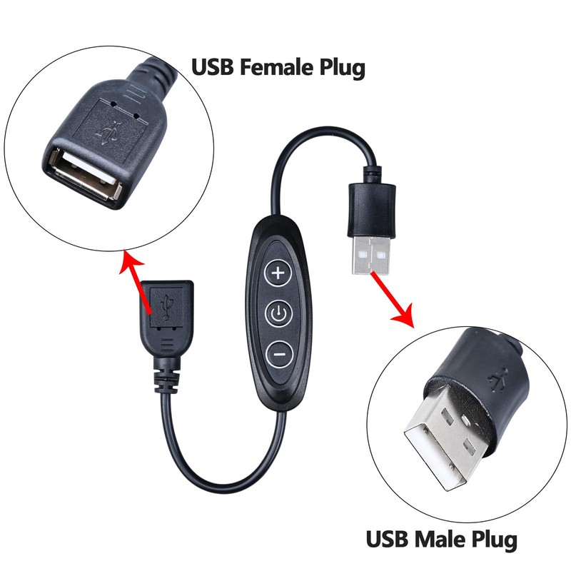 GOMING 5V USB Dimmer Switch Female to Male 10 brightness