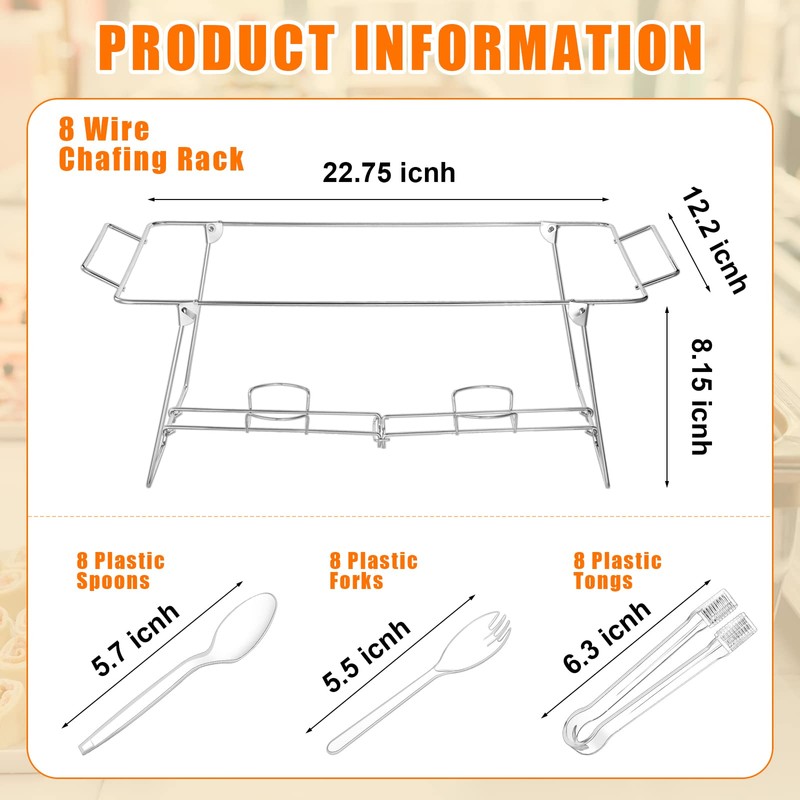 Geosar 32 Pack Wire Buffet Rack Stand Folding Chafing Stand
