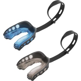 Sports Mouth Guard with Strap Speaking Possible for American Football Martial Arts Boxing, Kickboxing, Hockey, Football Adult (55 mm, 2 Pieces)