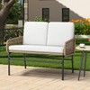 YITAHOME Patio Loveseat Wicker Outdoor Furniture, All Weather Rattan Conversation