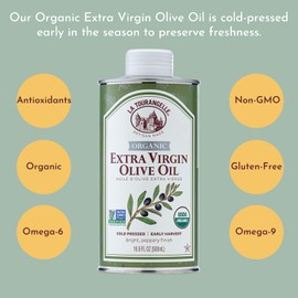 La Tourangelle, Organic Extra Virgin Olive Oil, Cold-Pressed High Antioxidant Picual Olives From Spain, 25.4 Fl Oz