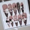 [Handmade nail tip] Lovely leopard print - long stiletto /